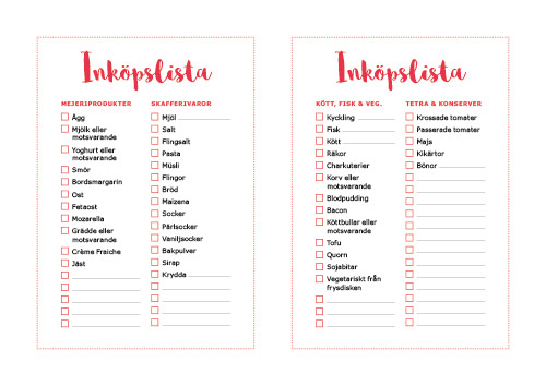 Inköpslistor
