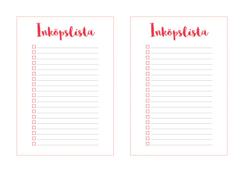 Inköpslistor - tomma